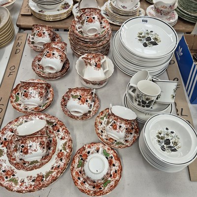 Lot 606 - A Victorian tea set together with Johnson...