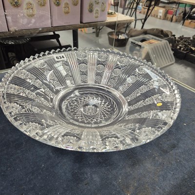 Lot 634 - A Bohemian cut glass dish
