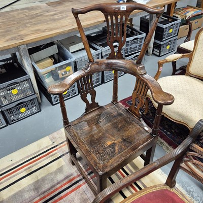 Lot 35 - An 18th century country-made high-back corner...