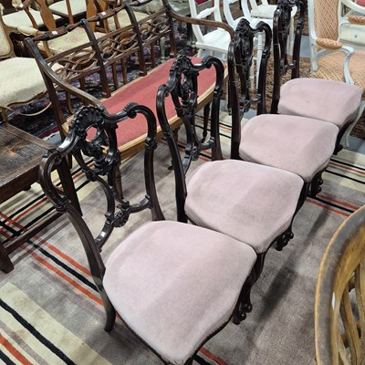 Lot 36 - A set of four edwardian side chairs