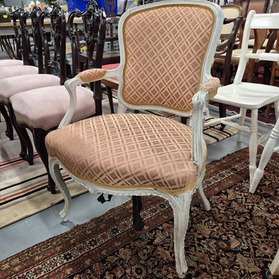 Lot 37 - A French Hepplewhite-style later painted...