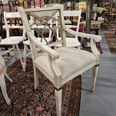 Lot 38 - An unusual painted frame salon armchair