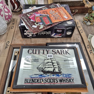 Lot 640 - A cased set of poker chips, three advertising...