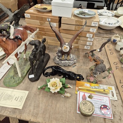 Lot 642 - Two racehorse figurines, Lenox and other...