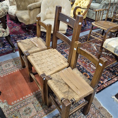 Lot 51 - Three rustic side chairs