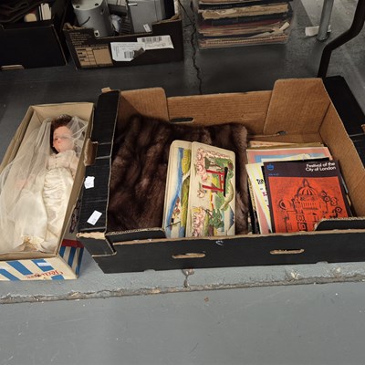 Lot 651 - A Pedigree bride doll, a fur shawl, an...