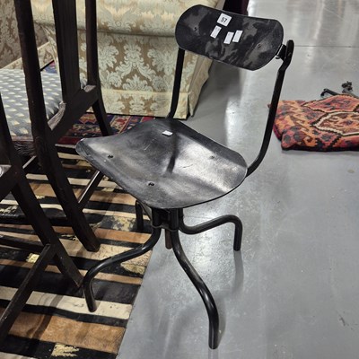 Lot 57 - A vintage steel frame swivel chair