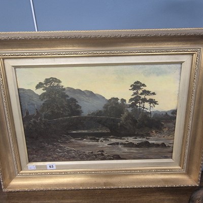 Lot 63 - An antique oil on canvas, a Moorland Valley...