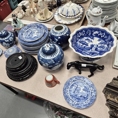 Lot 658 - Three Chinese blue and white ginger jars,...