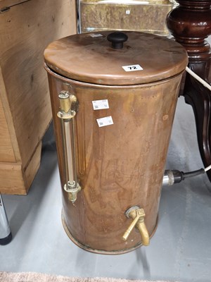 Lot 72 - A vintage copper water boiler.