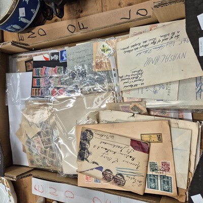 Lot 672 - Postage stamps: loose, in folders and on...