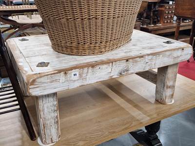 Lot 95 - A rustic painted pine coffee table