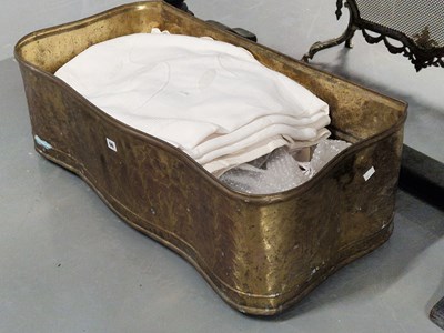 Lot 96 - A large brass log bin containing a quantity of...