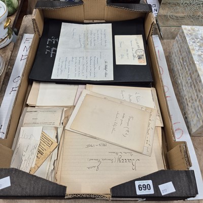 Lot 690 - French handwritten ephemera from and to...