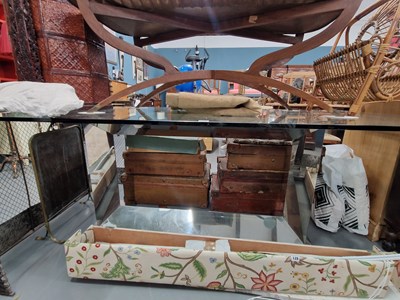 Lot 126 - A good quality chrome-based glass top dining...