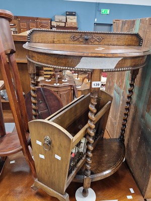 Lot 139 - A demi lune hall table and a magazine stand