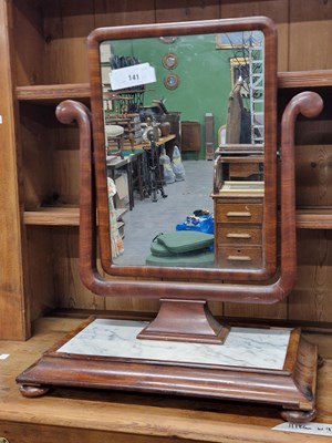 Lot 141 - A Victorian mahogany and marble swing mirror