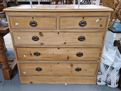 Lot 147 - A Victorian pine chest of 5 drawers.  H 96 W...