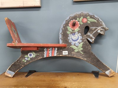 Lot 151 - A Scandinavian painted wooden horse