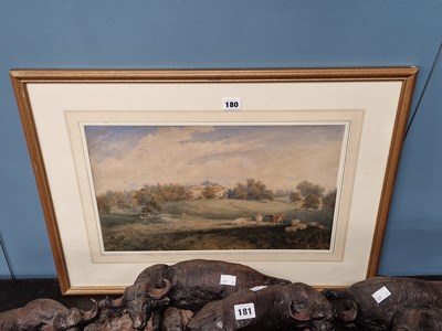 Lot 180 - 19th century- cattle and sheep before a...