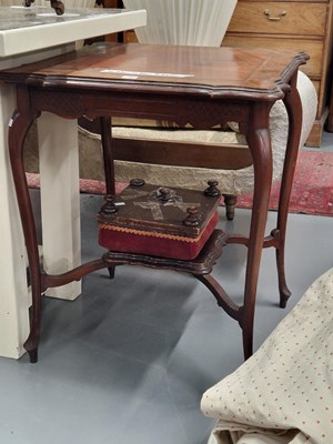 Lot 198 - A small stool and an occasional table