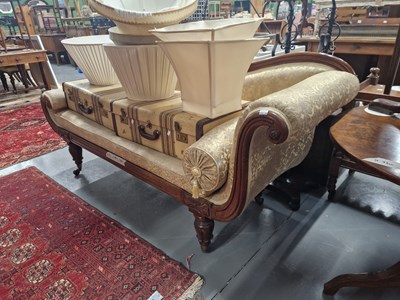 Lot 201 - A Victorian mahogany show-framed chaise longue