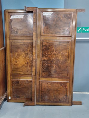 Lot 218 - An Art Deco-style walnut bed Headboard H 112 W...
