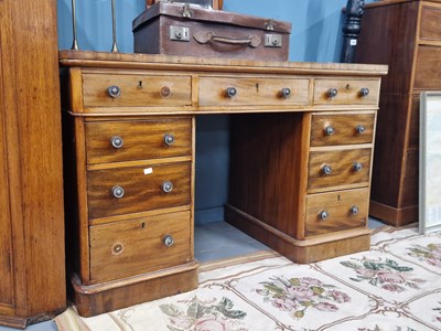 Lot 223 - A Victorian mahogany twin pedestal desk 122 x...