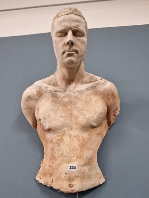 Lot 234 - A wall sculpture, .1/2 length bust of a gentleman