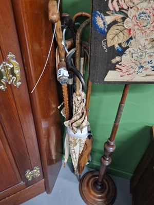 Lot 239 - Various walking sticks and parasols etc