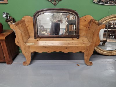 Lot 251 - A continental rustic pine settle