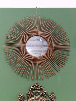 Lot 254 - A bamboo wall mirror