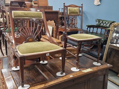 Lot 322 - Two Edwardian salon chairs