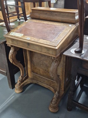 Lot 324 - A Victorian walnut Davenport desk