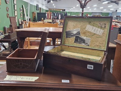 Lot 326 - Three antique and vintage table boxes one...