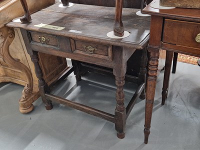 Lot 327 - An early 18th century oak side table with...