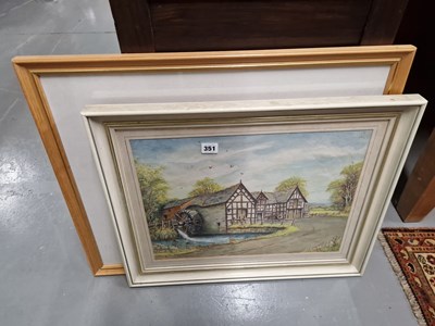 Lot 351 - A group of pictures including watercolours and...