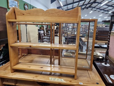 Lot 352 - Pine wall shelves. H 76 W 76 D 14.5cms