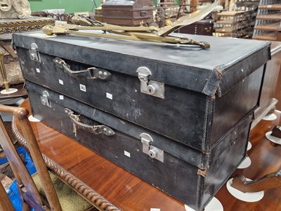 Lot 363 - Two vintage motoring trunks