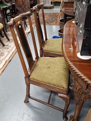 Lot 365 - A set of four Georgian-style mahogany dining...