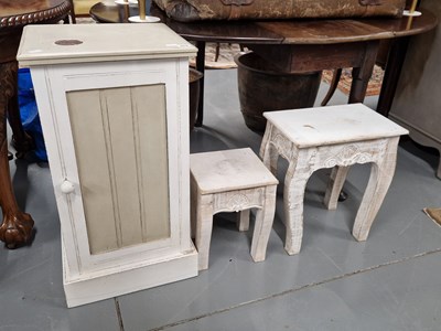Lot 369 - A painted bedside cabinet and two occasional...