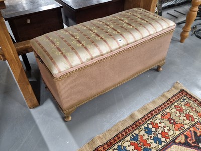 Lot 384 - A loom blanket box ottoman