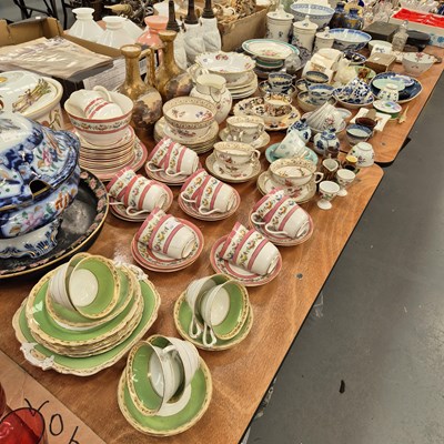 Lot 727 - Chinese and English tea wares , a pair of gold...