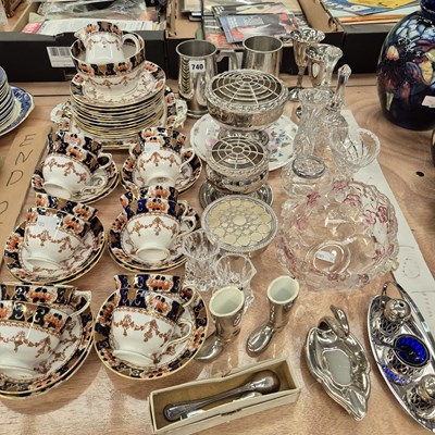 Lot 740 - A Royal Stafford Imari palette tea set,...