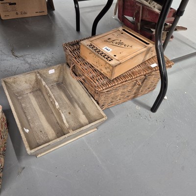 Lot 742 - A French Boite a Lettres, a basket, a cutlery...