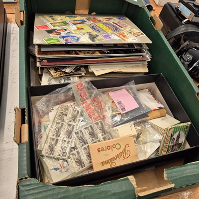 Lot 753 - Albums and loose postage stamps together with...