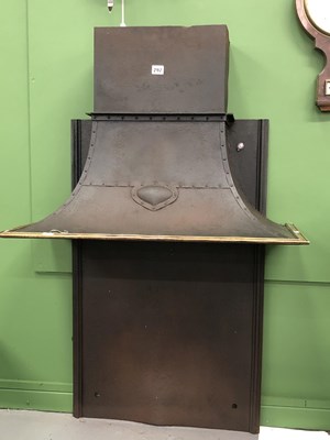 Lot 292 - A large Art Nouveau cast iron fire hood. H 120...