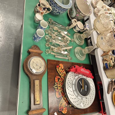 Lot 791 - A pair of clear glass lustres, a North Eastern...