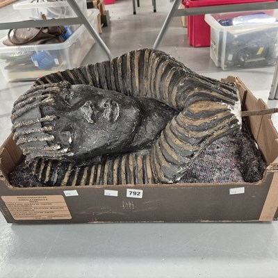 Lot 792 - A plaster bust of a pharoah