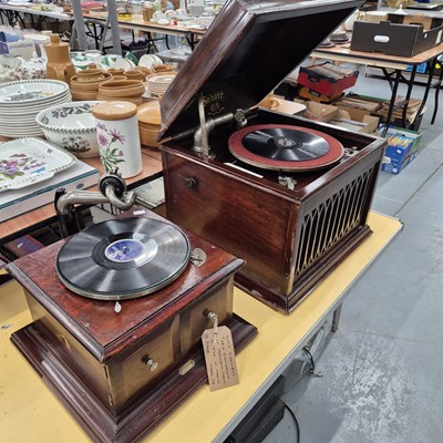 Lot 808 - A Sonora and another  mahogany cased wind up...